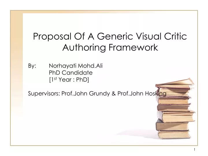 proposal of a generic visual critic authoring framework