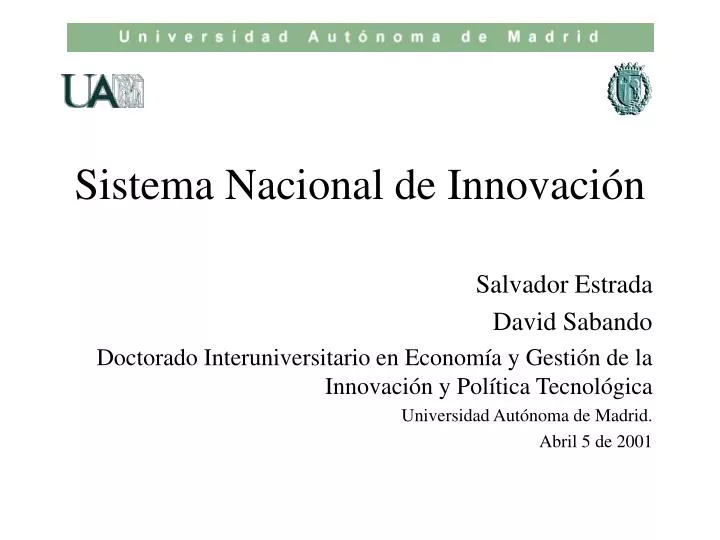 sistema nacional de innovaci n