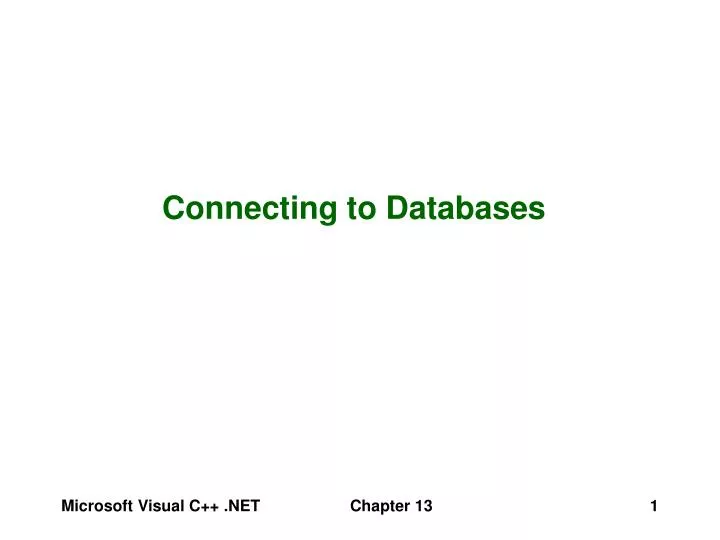 connecting to databases