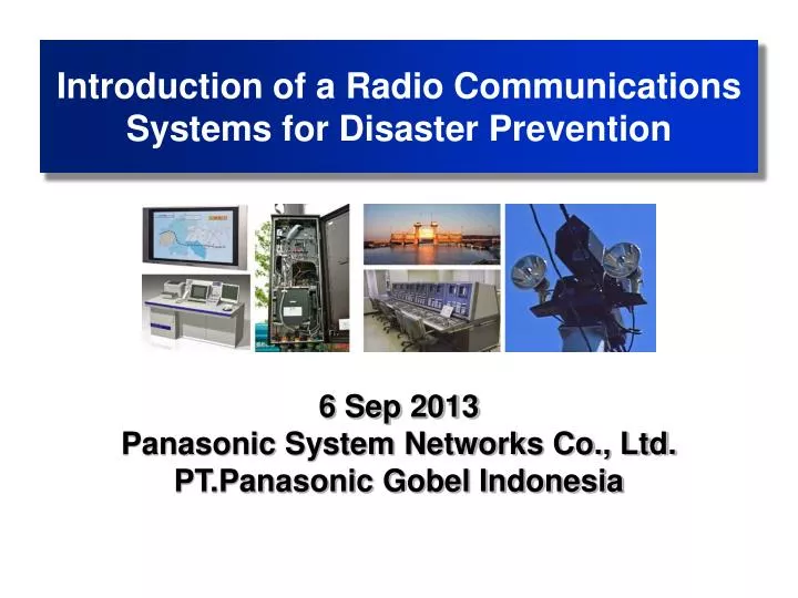 introduction of a radio communications systems for disaster prevention