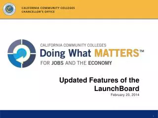 Updated Features of the LaunchBoard February 20, 2014