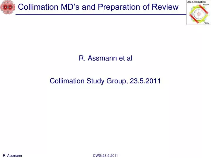 collimation md s and preparation of review