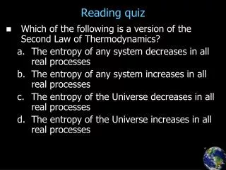 Reading quiz