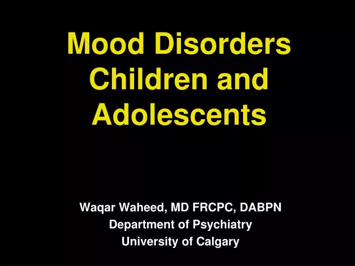 mood disorders children and adolescents