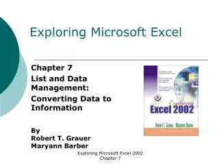 Exploring Microsoft Excel