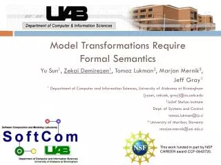 Model Transformations Require Formal Semantics