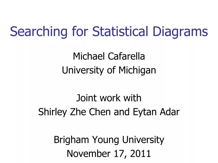 searching for statistical diagrams