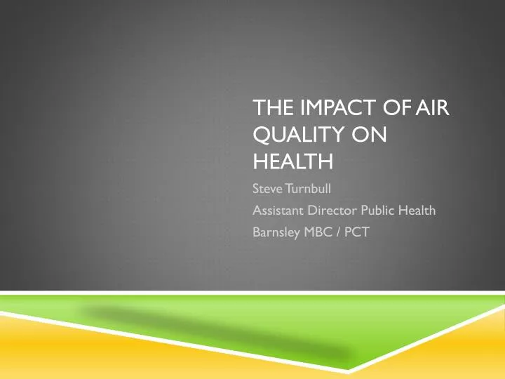 the impact of air quality on health