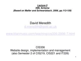 CIS336 Website design, implementation and management (also Semester 2 of CIS219, CIS221 and IT226)