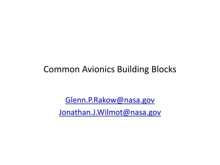 common avionics building blocks
