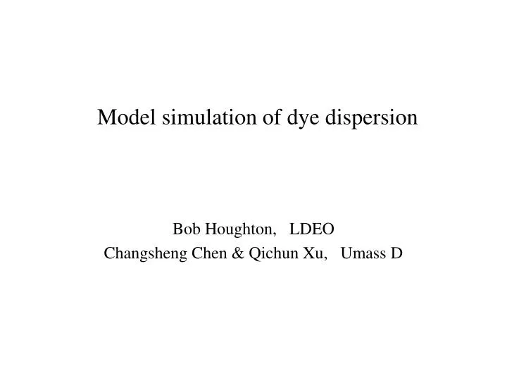 model simulation of dye dispersion