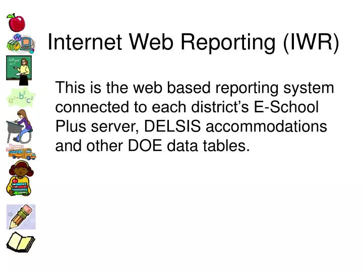 internet web reporting iwr