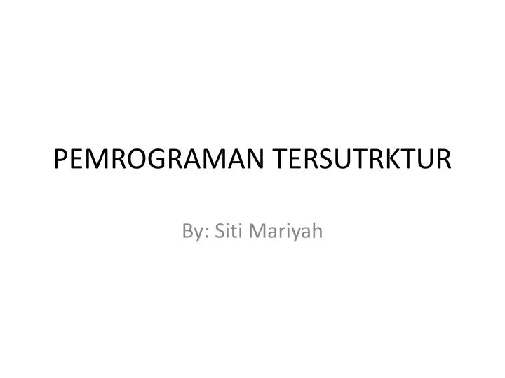 pemrograman tersutrktur