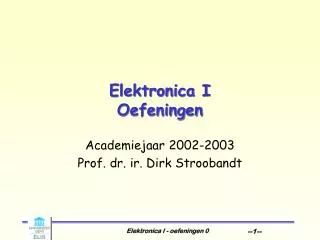 elektronica i oefeningen
