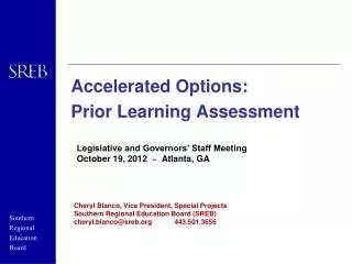 Accelerated Options: Prior Learning Assessment
