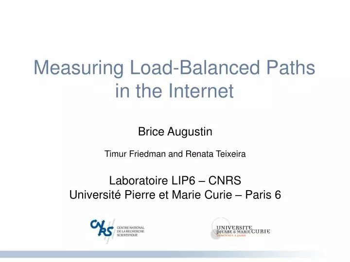 measuring load balanced paths in the internet