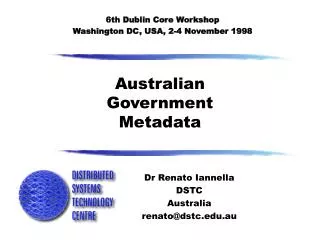 6th Dublin Core Workshop Washington DC, USA, 2-4 November 1998