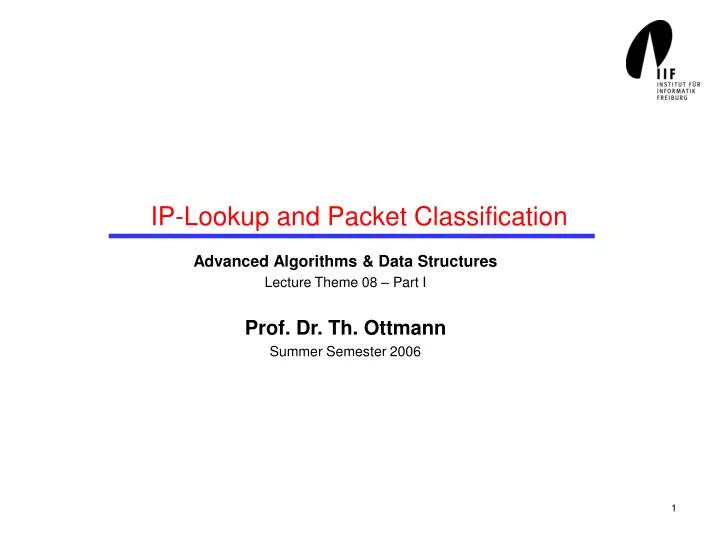 ip lookup and packet classification