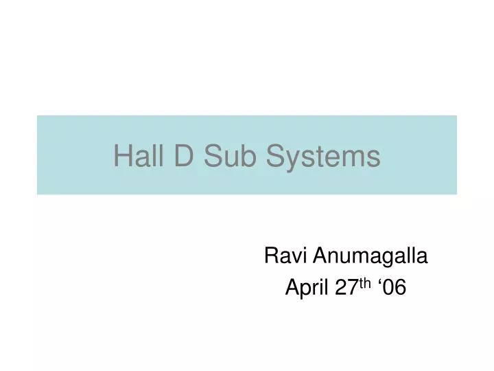hall d sub systems