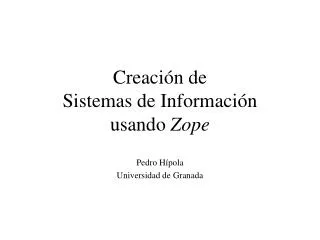 creaci n de sistemas de informaci n usando zope