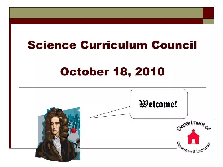 science curriculum council october 18 2010
