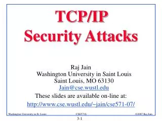 TCP/IP Security Attacks