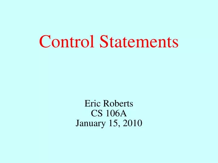 control statements