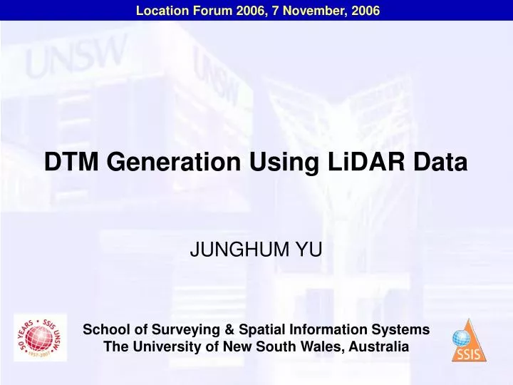 dtm generation using lidar data