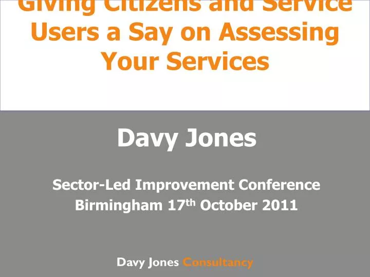 giving citizens and service users a say on assessing your services