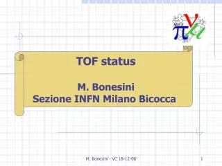 TOF status M. Bonesini Sezione INFN Milano Bicocca