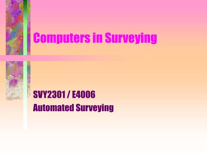 computers in surveying