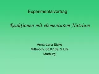 reaktionen mit elementarem natrium
