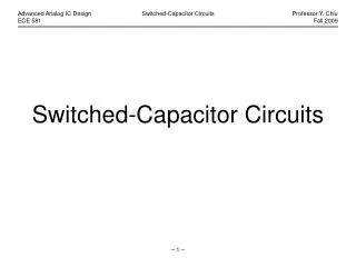 Switched-Capacitor Circuits