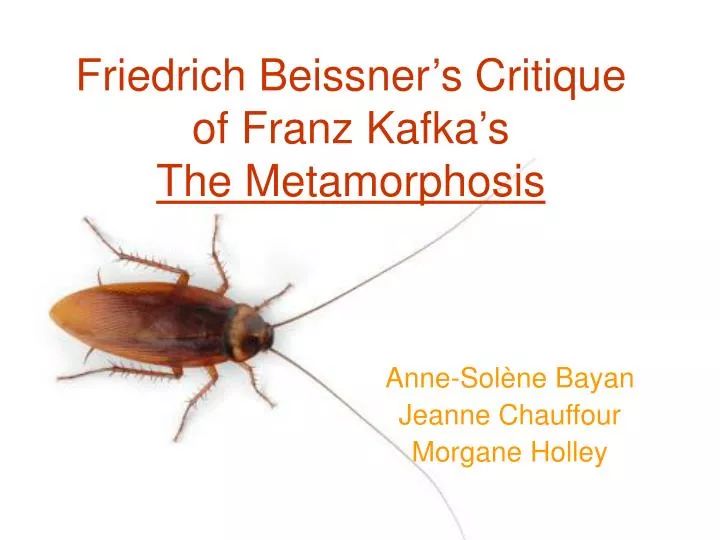 friedrich beissner s critique of franz kafka s the metamorphosis