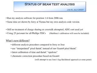 Ran my analysis software for position 1-6 from 2006 run.