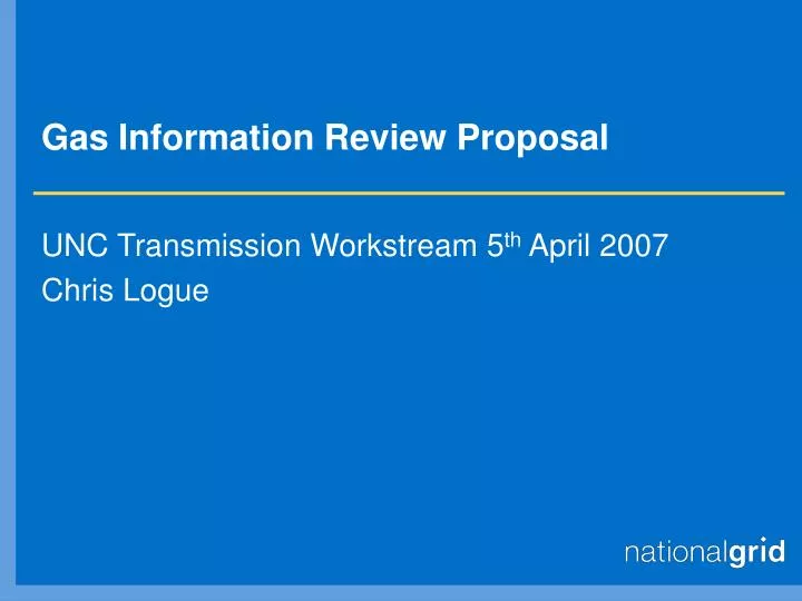 gas information review proposal