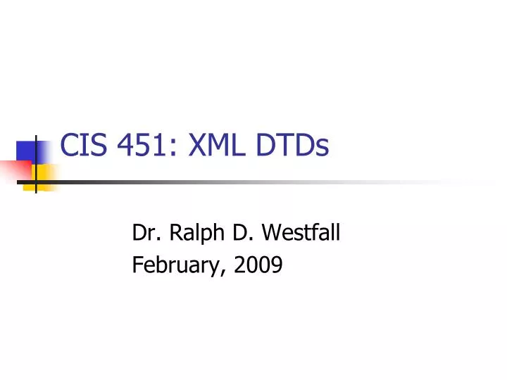 cis 451 xml dtds