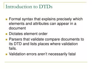 Introduction to DTDs