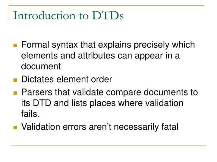 introduction to dtds