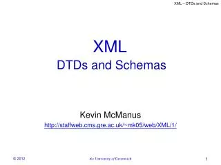 XML DTDs and Schemas