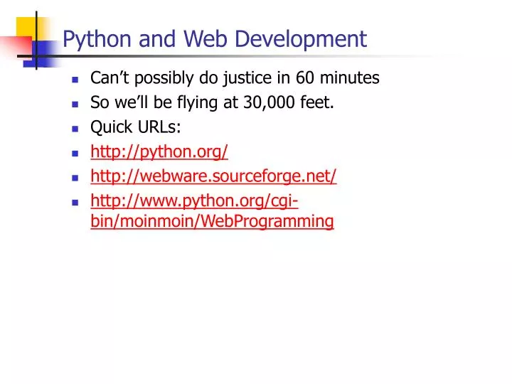 python and web development