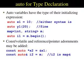 auto for Type Declaration