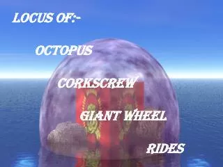 Locus of:- 	Octopus 		Corkscrew 			Giant wheel 						Rides