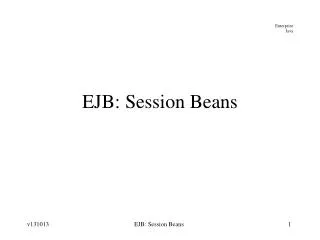 EJB: Session Beans