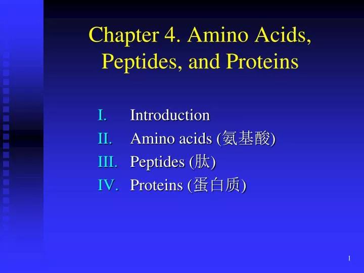 chapter 4 amino acids peptides and proteins