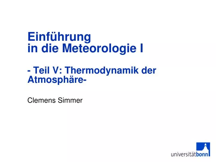 einf hrung in die meteorologie i teil v thermodynamik der atmosph re
