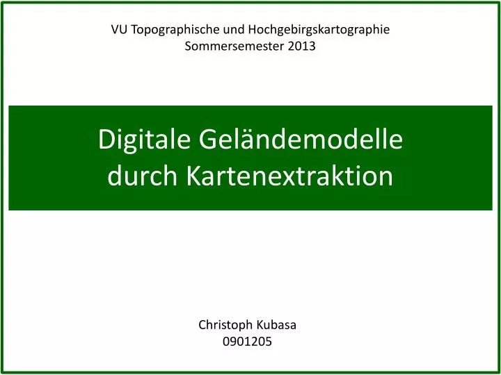 digitale gel ndemodelle durch kartenextraktion