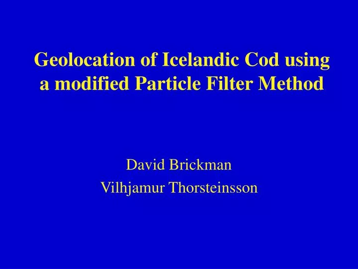 geolocation of icelandic cod using a modified particle filter method
