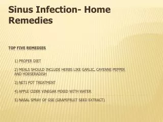 Sinus Infection- Home Remedies