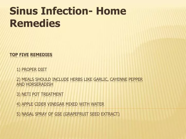sinus infection home remedies